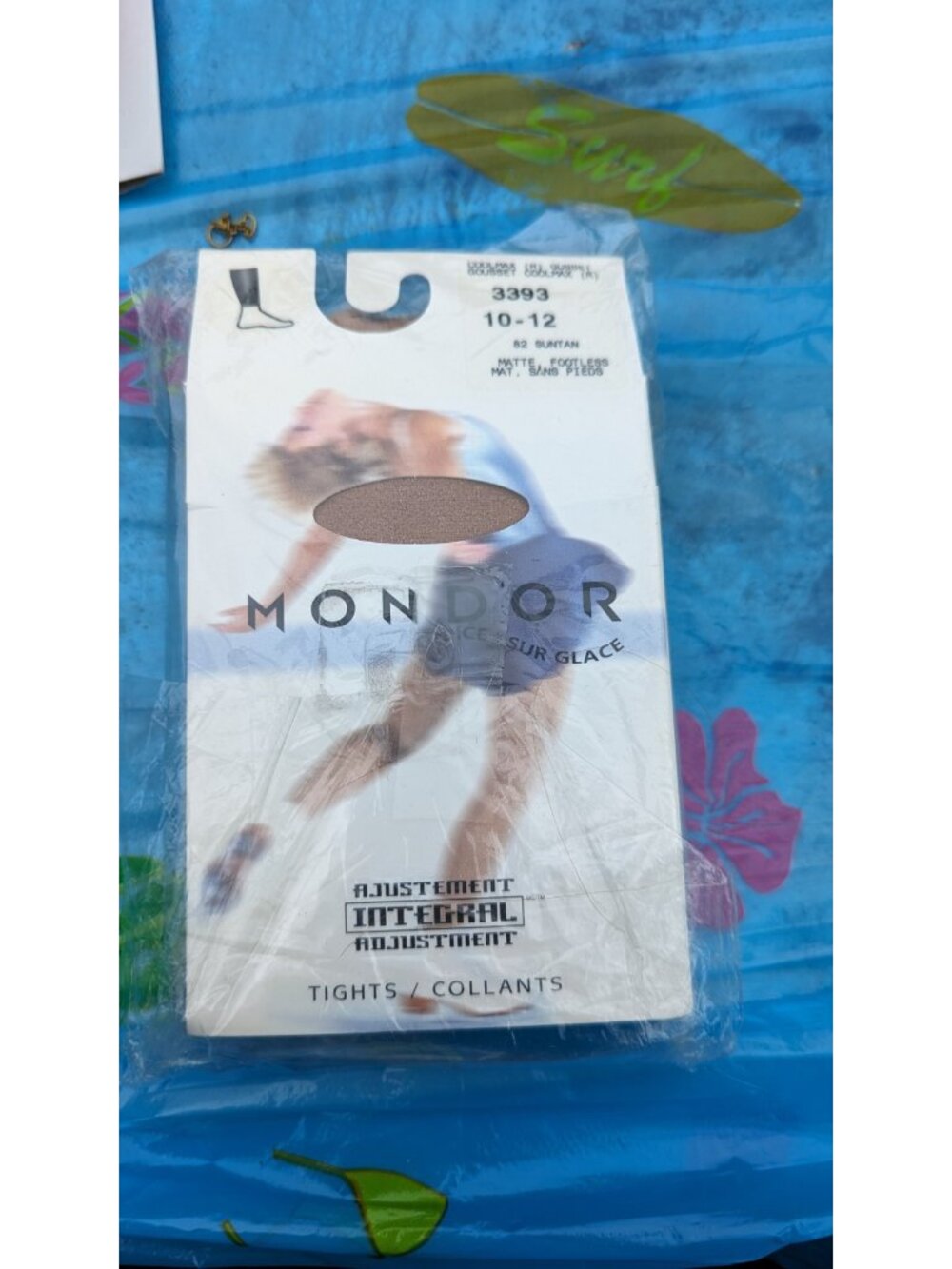 Mondor 3393 Girls' Size 10-12 Suntan Footless Skating Tights